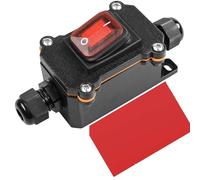 Gebildet Inline Cord Switch DPST Rocker Switch IP66 Waterproof, 20A-12VDC /16A-24VDC/20A-125VAC/16A-250VAC, Open Double Hole Waterproof Box Two-Side Entry (Red Led)(Patent No.-015058842)