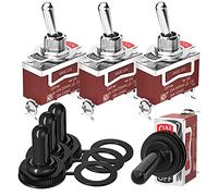 Gebildet Marine Toggle Switch 12VDC 20A Waterproof Toggle Switch 250V AC 15A Heavy Duty with Weatherproof Cover SPST ON/Off 2 Pin for Auto Car Truck Boat