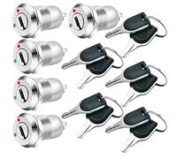 Gebildet Metal Key Lock Switch 12mm On/Off Key Switch Lock Maintained Latching Key Switch (Pack of 5)