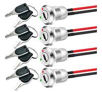 Gebildet Metal Key Lock Switch 12mm On/Off Prewired Key Switch Lock Maintained Latching Key Switch(Pack of 4)
