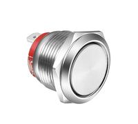 Gebildet Short Type Push Button 20A/12-24V, 15A/220V 19mm Latching Stainless Steel Push Button Switch Waterproof 2 pin SPST Switch