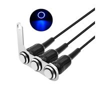 Gebildet Universal 3pcs Latching Stainless Steel Blue LED Motorcycle Switch ON-Off Handlebar Adjustable Mount Waterproof Switches Button 5A/12V