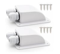 Gebildet Waterproof Solar Cable Entry Gland, Double Cable Entry Gland for All Cable Types 6mm虏 to 12mm虏 for Solar Panels on RV Camper Van Travel Trailer Boat Cabin (White, Pack of 2)