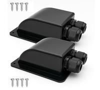 Gebildet Waterproof Solar Cable Entry Gland, Double Cable Entry Gland for All Cable Types 6mm虏 to 12mm虏 for Solar Panels on RV Camper Van Travel Trailer Boat Cabin (Black, Pack of 2)