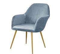 GEBIN Dining Armchair Covers, Velvet Chair Covers Washable Stretch Curved Chair Slipcovers for Kitchen Living Room Armchair Reception Pub Restaurant Tub Chair (Stone blue,2 Pieces)