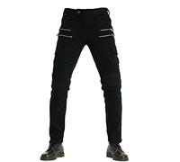 GEBIN Men's Motorcycle Denim Pants Motorbike Jeans with Stretch Panel Aramid Protection Lining Biker Trousers with 4 Protect Pads Equipment Racing Knight Trousers (Black,L=W35.4''9(90cm))