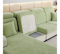 GEBIN Sofa Cushion Covers, High Stretch Chenille Sofa Seat Slipcovers, Couch Cushion Cover Replacement Fitted Washable Sofa Cushion Covers Furniture Protector Cover (Green,Large 2-seater)
