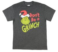 geboan Men's How The G@rin@ch Stole Christmas Don't Be A Grinch T-Shirt Dark Grey