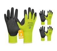 Gebol - Winter Lite Touch Perfect Fit Winter Work Gloves Cool Temperature Assembly Glove Secure Grip 2 Pairs Multipack Size L (Size 9) Yellow/Black