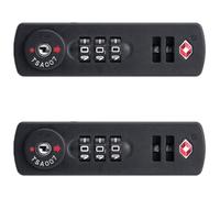 GEBONE Luggage Lock, TSA007 Approved Zipper Bags Fixed Lock 3 Digit Keypad (Black, 2 pcs) for Suitcase Toolbox Storage Bag YF-S013#
