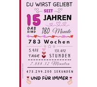 Geburtstagsgeschenk 15 Jahre Mädchen: Geburtstagsgeschenk für Mädchen zum 15 . Geburtstag. A5 Notizbuch kariert, ideal für Notizen und als Tagebuch, mit ansprechendem Spruch zum 13 . Geburtstag.