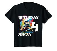 Geburtstagsshirt Junge Mädchen 4 Jahre alt Birthday Ninja T-Shirt