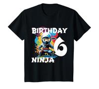 Geburtstagsshirt Junge Mädchen 6 Jahre alt Birthday Ninja T-Shirt