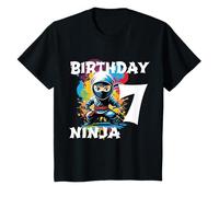 Geburtstagsshirt Junge Mädchen 7 Jahre alt Birthday Ninja T-Shirt