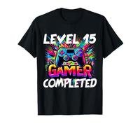 Geburtstagsshirt Mädchen 15 Jahr alt Gamer Zocker Level Game T-Shirt