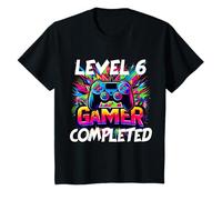 Geburtstagsshirt Mädchen 6 Jahre alt Gamer Zocker Level Game T-Shirt