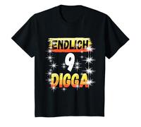 Geburtstagsshirt Mädchen Spruch Endlich 9 Jahre alt Digga T-Shirt