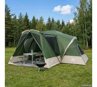 Gecheer 10-Person Cabin Tent with Rainfly, 185T Polyester PU Coating, Water-Resistant, 22.8㎡, 2 Rooms, for Camping, Army Green 42042257