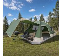 Gecheer 12-Person Cabin Tent: Waterproof Polyester & Steel Frame, Easy Setup, UV & Water Resistant, with Rainfly & Carry Bag Green: 580x230x220cm 42028571