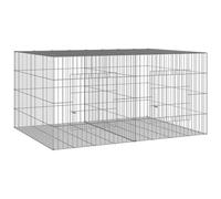 Gecheer 2-Panel Rabbit Cage 110x79x54 cm Galvanised Iron pet cage Model171568
