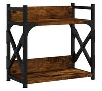 Gecheer 2 Tier Printer Stand with Adjustable Feet - Organise Your Workplace Efficiently | Smoked Oak Finish Model833992