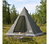 Gecheer 3-Person Tipi Tent Water-Resistant 185T Polyester PU Coating Camping Shelter Army Green 297x242x203cm 7.19㎡ Spacious with 2 Windows for Outdoor Family Hiking 42042209