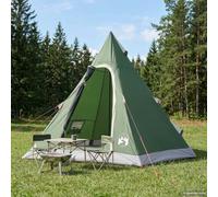 Gecheer 3-Person Tipi Tent Water-Resistant 185T Polyester PU Coating Camping Shelter Army Green 297x242x203cm 7.19㎡ Spacious with 2 Windows for Outdoor Family Hiking 42042209