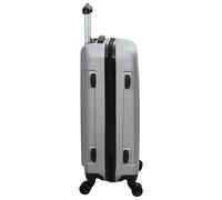 Gecheer 3-Piece Silver Polycarbonate Suitcase Set with 360-Degree Wheels - 20'', 24'', 28'' - Matte Finish Model42006237