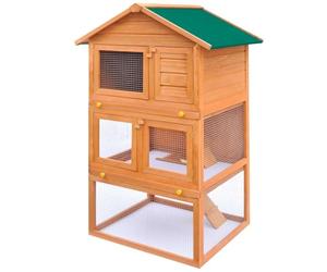 Gecheer 3-tier rabbit cage, wooden pet cage, suitable for indoor and outdoor use, a safe haven for small animals. Model170161