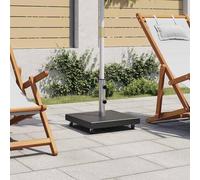 Gecheer 30kg Granite Parasol Base with Wheels, Heavy Duty Umbrella Stand for Patio, Black Stainless Steel Holder for 38/48mm Poles, Outdoor Market Umbrella Base 48565