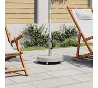 Gecheer 30kg Granite Parasol Base with Wheels, Heavy Duty Umbrella Stand for Patio, Grey Stainless Steel Holder, 45cm Diameter, for Outdoor Garden Market Use 48562