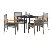 Gecheer 4-Piece Outdoor Garden Furniture Set - Grey Poly Rattan, Cushioned Seats, 4 Seater, Modern Patio Decor Model3380821