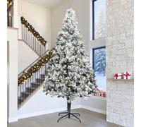 Gecheer 400cm Modern Artificial Christmas Tree with Integrated LED Lights - Glossy PVC, Steel Frame, USB Powered Model3394828