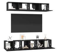 Gecheer 5 pcs Black Oak Medium 80 x 30 x 30.5 cm Engineered Wood Storage rack Model3393406