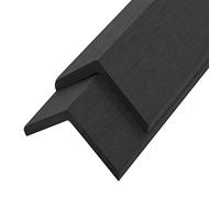 Gecheer 5 pcs Decking Angle Trims WPC Weather resistant Angel Bars L Profiles Decking Coener Trims Decking Board Wood Grain Composite Decking Protect The Edge Of The Deck 170 cm Black