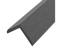 Gecheer 5 pcs Decking Angle Trims WPC Weather resistant Angel Bars L Profiles Decking Coener Trims Decking Board Wood Grain Composite Decking Protect The Edge Of The Deck 170 cm Grey