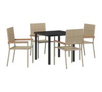 Gecheer 5-Piece Modern Beige Rattan Garden Dining Set - 4-Seater, Indoor/Outdoor Use Model3379717