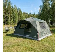 Gecheer 8-Person Instant Tent Green 365x380x200cm Polyester & Steel Foldable for Summer Camping Beach Family Outdoor Adventures 42028699