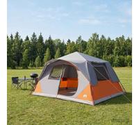 Gecheer 8-Person Instant Tent Green 365x380x200cm Polyester & Steel Foldable for Summer Camping Beach Family Outdoor Adventures 42028699