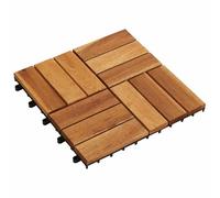 Gecheer Acacia Wood Decking Tiles Interlocking 30x30cm Elegant Modern Design for Indoor Living Rooms Entryways Sunrooms Varnished Finish 12mm Thick 2.4cm Height 3444690