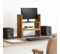 Gecheer Adjustable Desk Organiser with Durable Engineered Wood, Freestanding, Old Wood, 40x17x41 cm, Load Capacity 20 kg, Assembly Required 854767