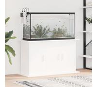 Gecheer Aquarium Stand Fish Tank Cabinet Free Standing Side Cabinet with Open Storage Shelves for Home Living Room White 101x41x58 cm Engineered WoodOption 1