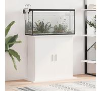 Gecheer Aquarium Stand Fish Tank Cabinet Free Standing Side Cabinet with Open Storage Shelves for Home Living Room White 81x36x73 cm Engineered WoodOption 2