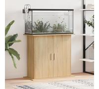 Gecheer Aquarium Stand Fish Tank Cabinet Free Standing Side Cabinet with Open Storage Shelves for Home Living Room Sonoma Oak 81x36x73 cm Engineered WoodOption 1