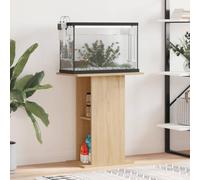 Gecheer Aquarium Stand Fish Tank Cabinet Free Standing Side Cabinet with Open Storage Shelves for Home Living Room Sonoma Oak 60.5x36x72.5 cm Engineered Wood