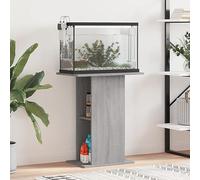 Gecheer Aquarium Stand Fish Tank Cabinet Free Standing Side Cabinet with Open Storage Shelves for Home Living Room Grey Sonoma 60.5x36x72.5 cm Engineered Wood