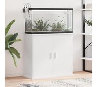 Gecheer Aquarium Stand Fish Tank Cabinet Free Standing Side Cabinet with Open Storage Shelves for Home Living Room White 81x36x73 cm Engineered WoodOption 1