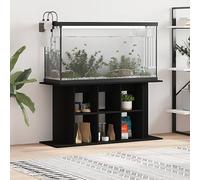 Gecheer Aquarium Stand Fish Tank Cabinet Side Cabinet with Display Shelves for Home Living Room Black 120x40x60 cm Engineered Wood