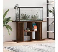Gecheer Aquarium Stand Fish Tank Cabinet Side Cabinet with Display Shelves for Home Living Room Brown Oak 100x40x60 cm Engineered Wood