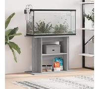 Gecheer Aquarium Stand Fish Tank Cabinet Side Cabinet with Display Shelves for Home Living Room Grey Sonoma 80x35x60 cm Engineered Wood